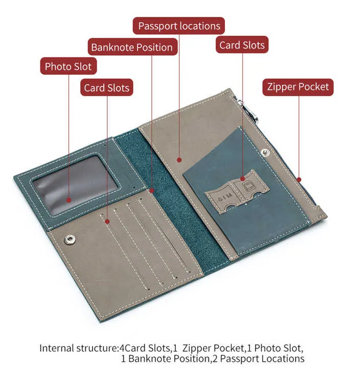 أزياء حزام من الجلد غطاء جواز سفر RFID حجب . Fashion Leather Belt Passport Cover RFID Blocking