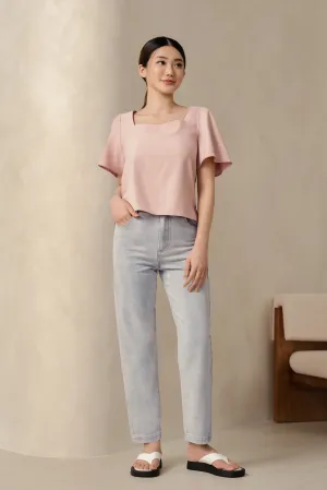 Alena Square Neck Top in Pink