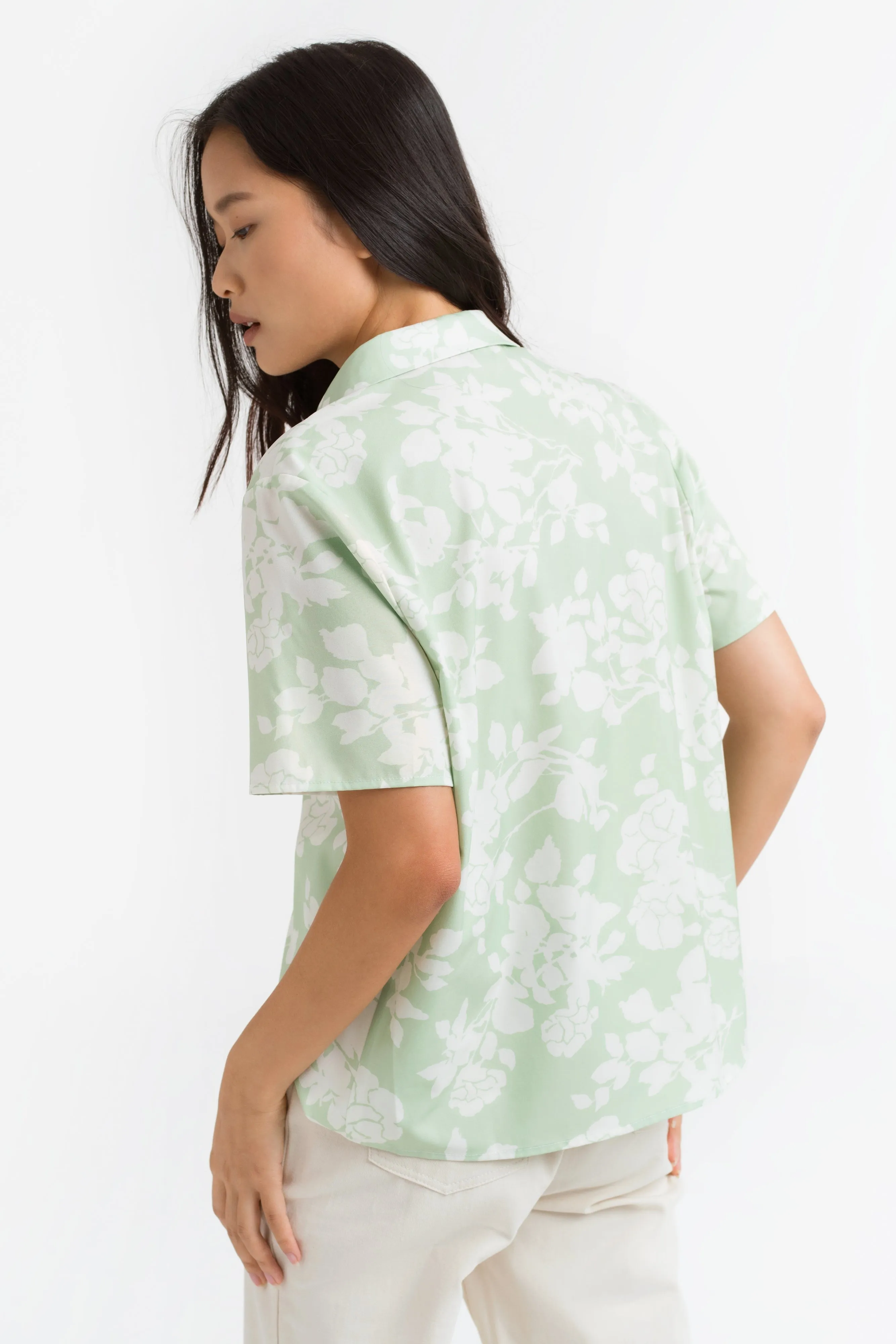 Alessia Floral Printed Top in Green