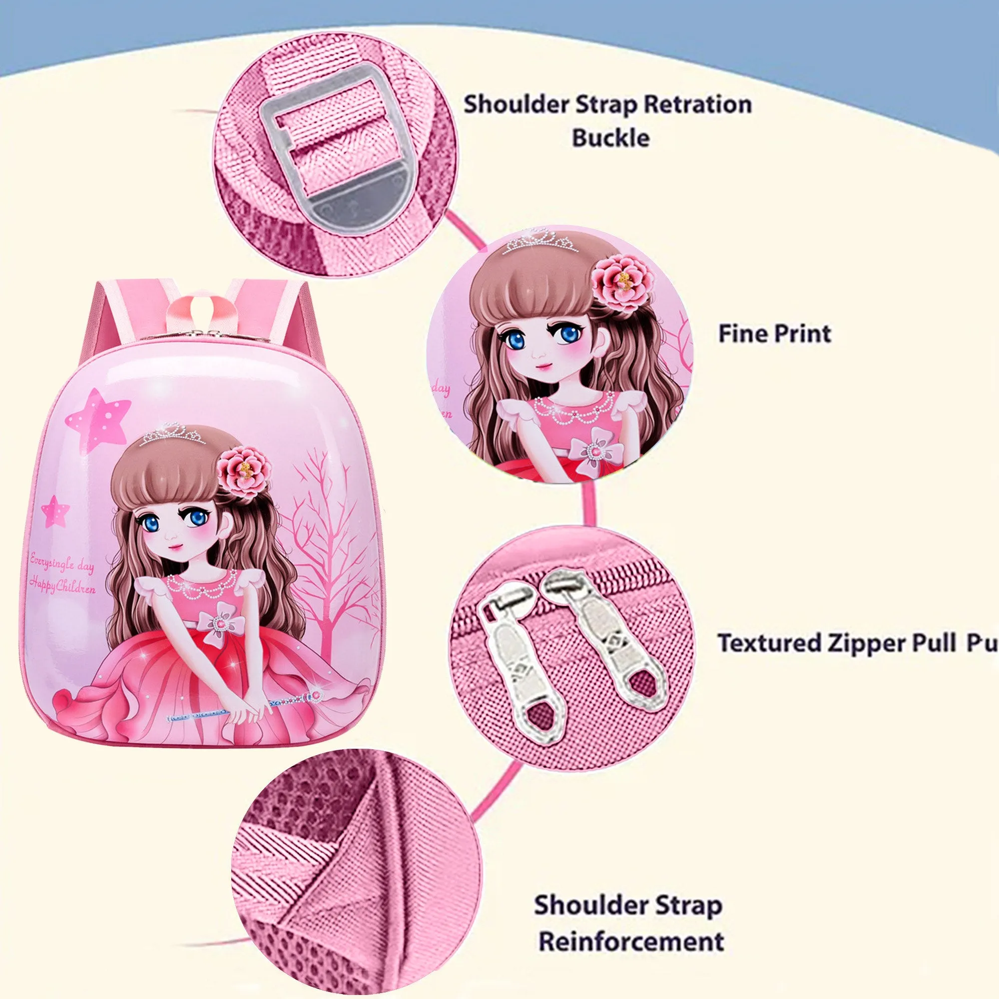 Babymoon Multipurpose Kids Backpack | Children’s School Bag for Boys & Girl’s | Kids Travel Backpack | Princess