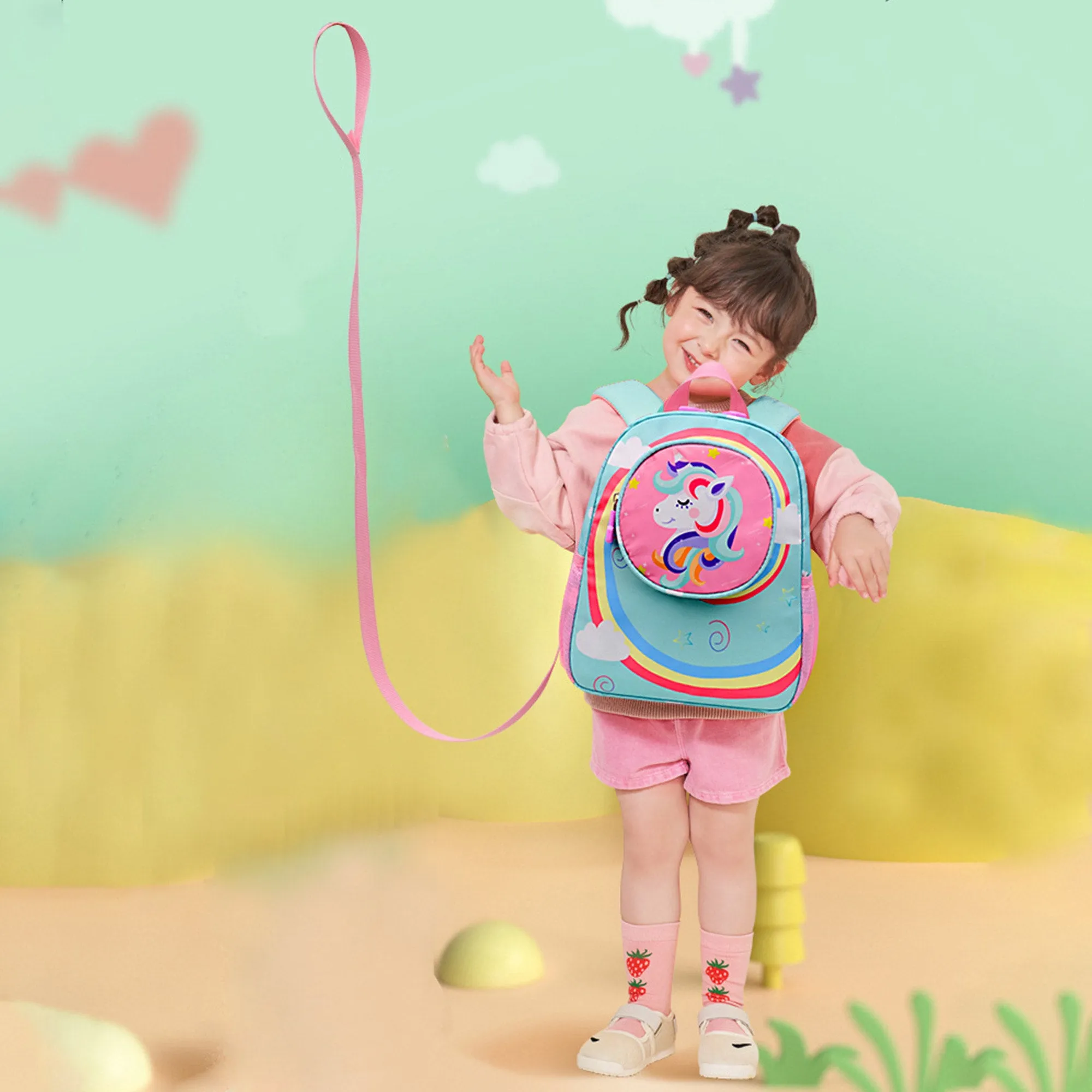 Babymoon Unicorn Kids Backpack with leash | Children’s School Bag for Boys & Girl’s | Kids Travel Backpack | Bee