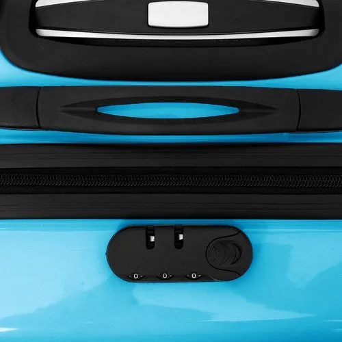 Blue Luggage Case Kids Ride-On Roll Suitcase Luggage Bags Wheeled Trolley Lugg