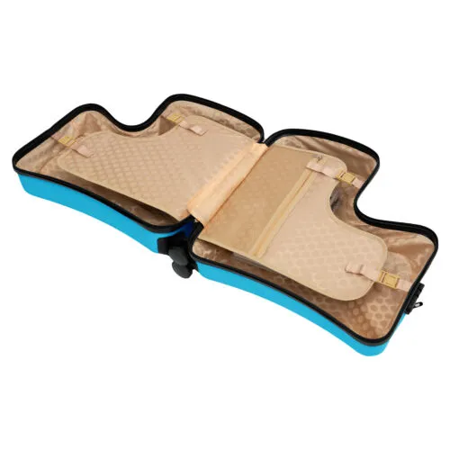 Blue Luggage Case Kids Ride-On Roll Suitcase Luggage Bags Wheeled Trolley Lugg