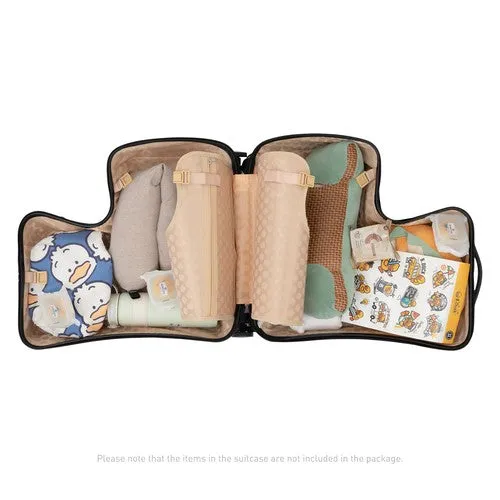 Blue Luggage Case Kids Ride-On Roll Suitcase Luggage Bags Wheeled Trolley Lugg