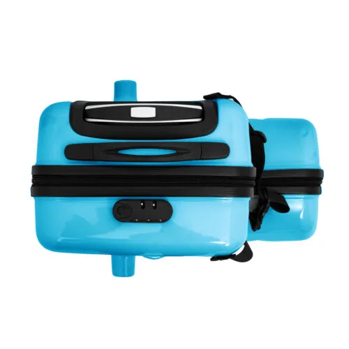 Blue Luggage Case Kids Ride-On Roll Suitcase Luggage Bags Wheeled Trolley Lugg