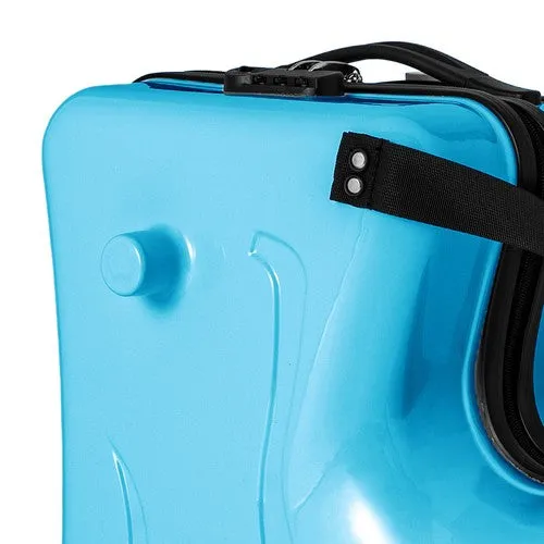 Blue Luggage Case Kids Ride-On Roll Suitcase Luggage Bags Wheeled Trolley Lugg