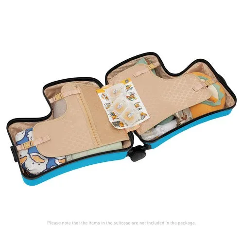 Blue Luggage Case Kids Ride-On Roll Suitcase Luggage Bags Wheeled Trolley Lugg