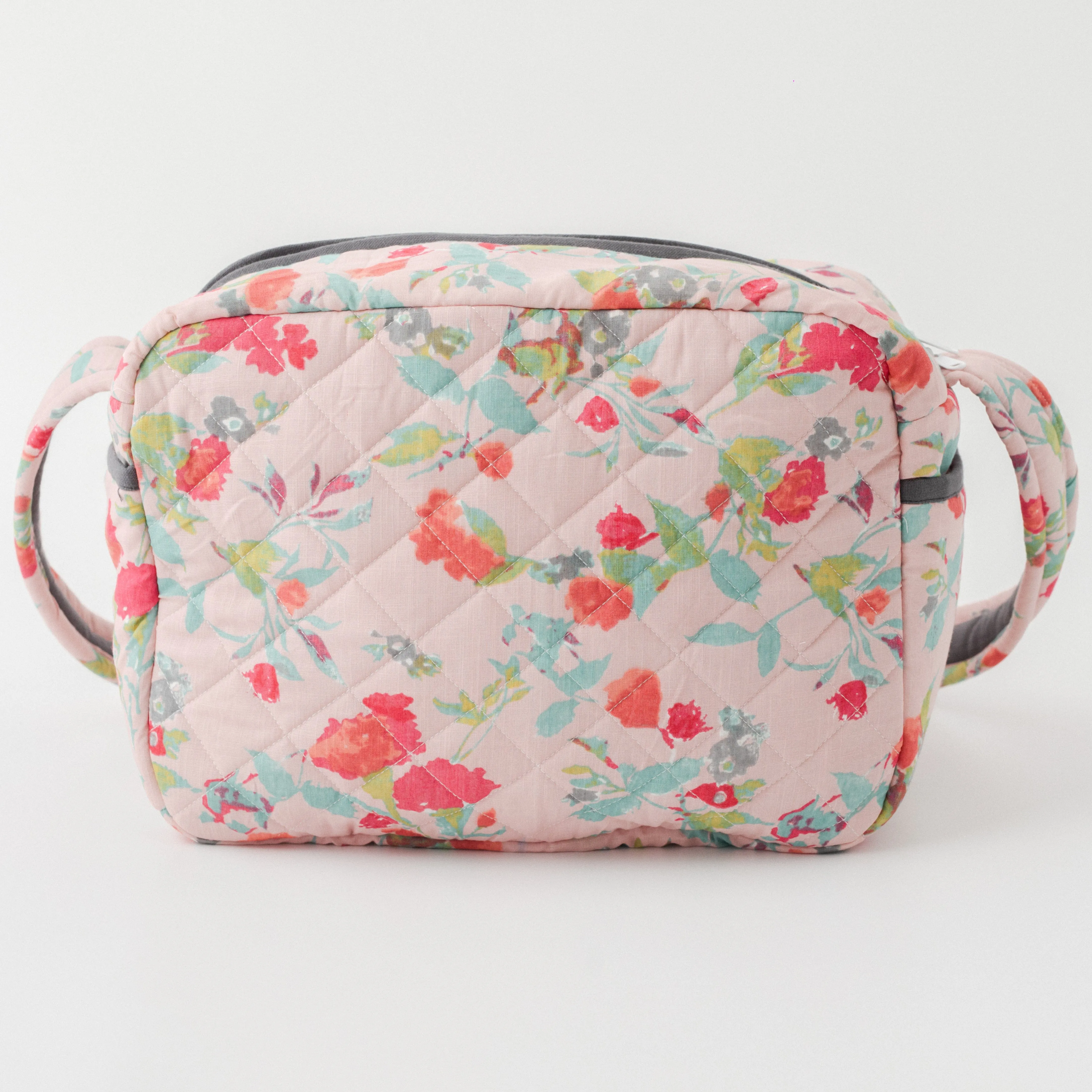 Blush Orchard Diaper Bag (100% Cotton with diamond Quilting)