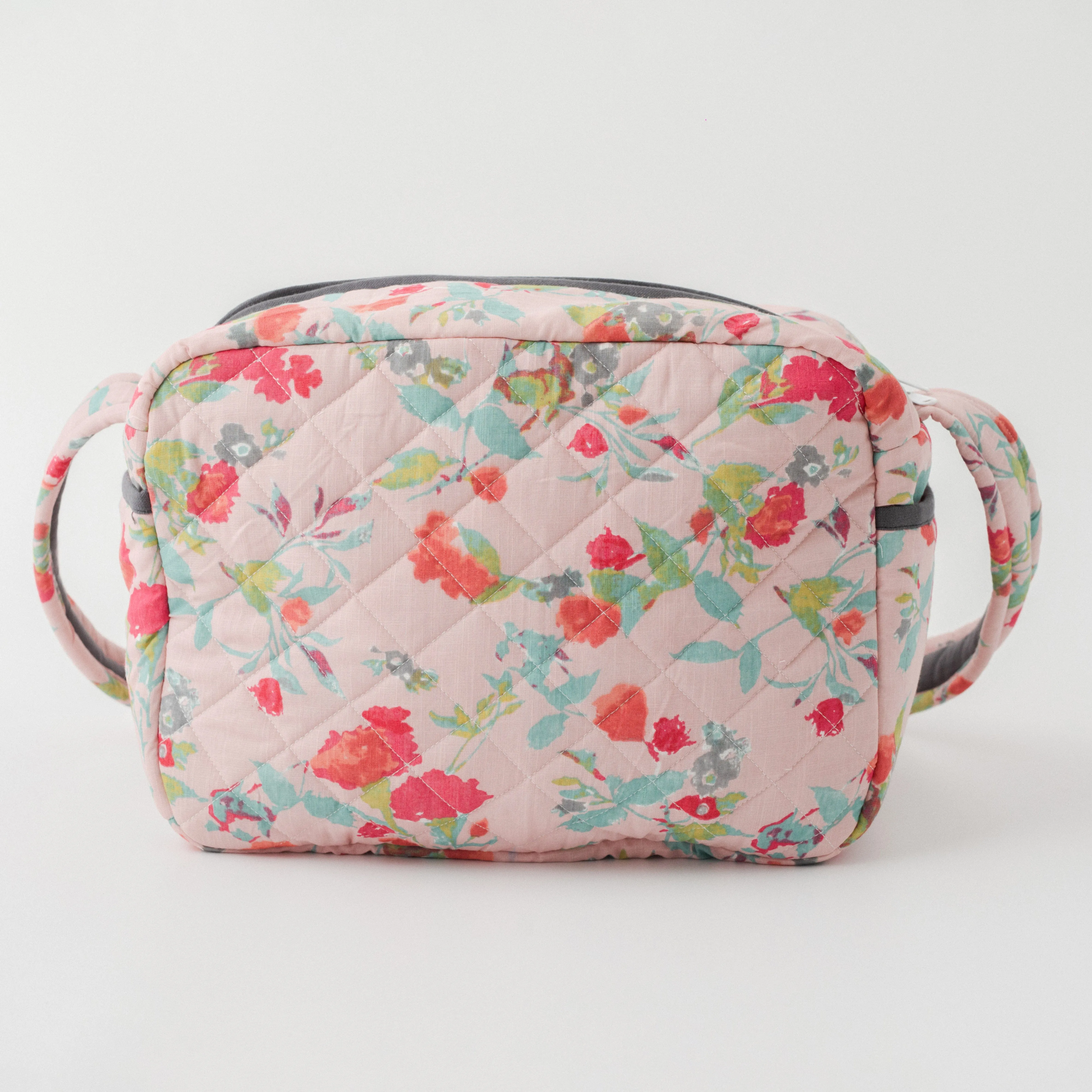 Blush Orchard Diaper Bag (100% Cotton with diamond Quilting)