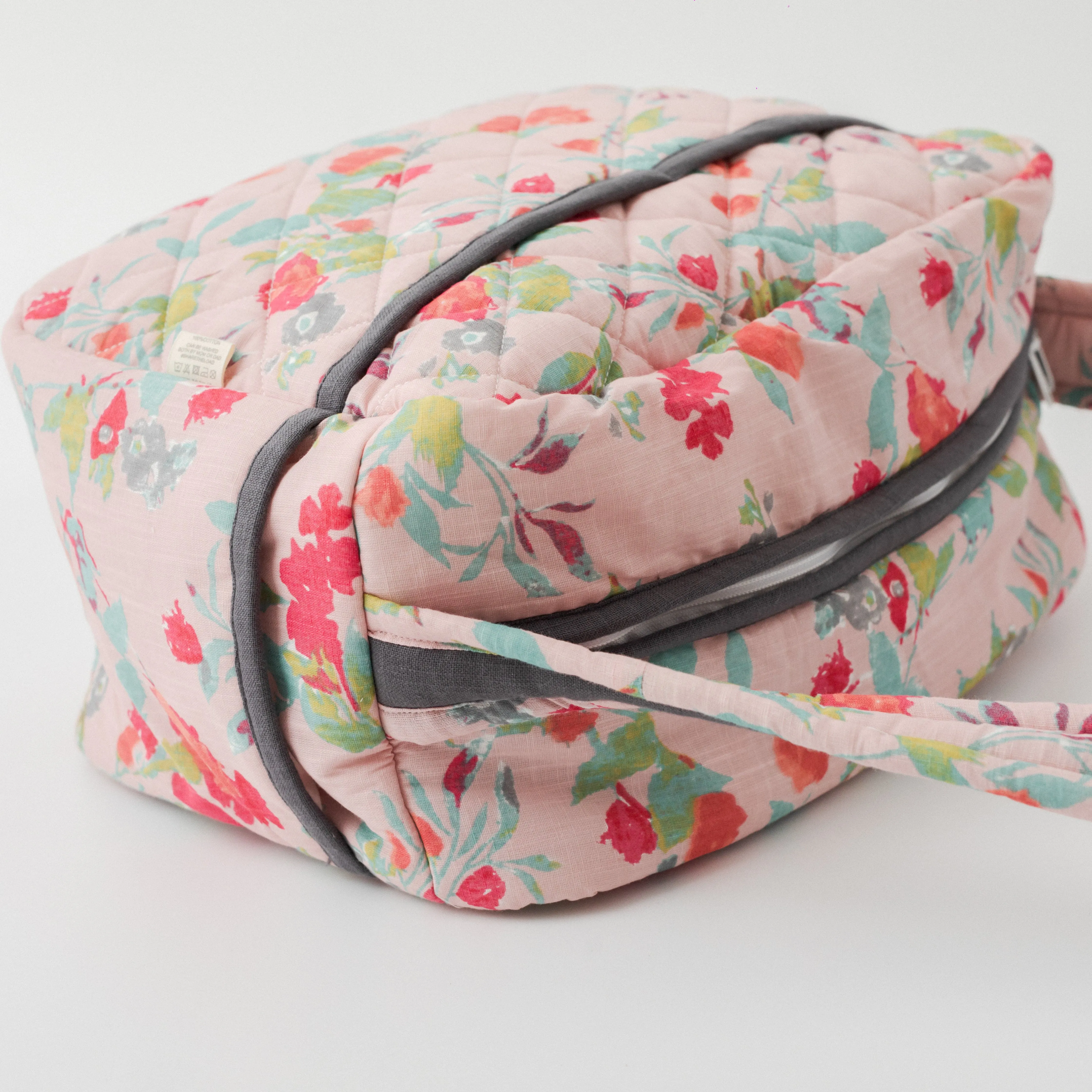 Blush Orchard Diaper Bag (100% Cotton with diamond Quilting)