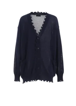 COMPACT TWIST 10G DAMAGED KNITTED CARDIGAN