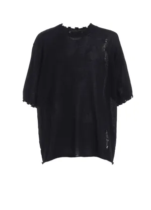COMPACT TWIST 10G DAMAGED KNITTED PULLOVER