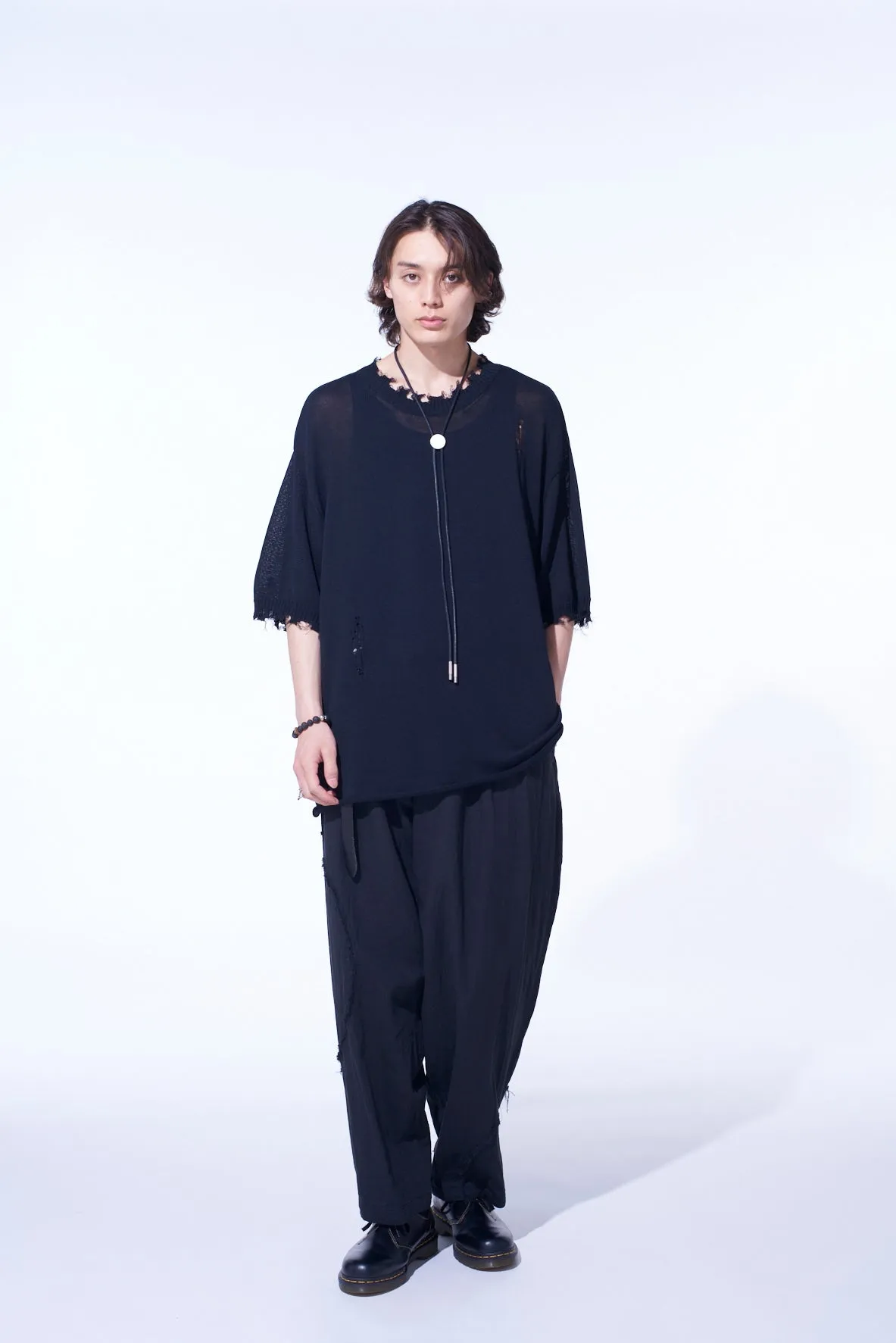 COMPACT TWIST 10G DAMAGED KNITTED PULLOVER