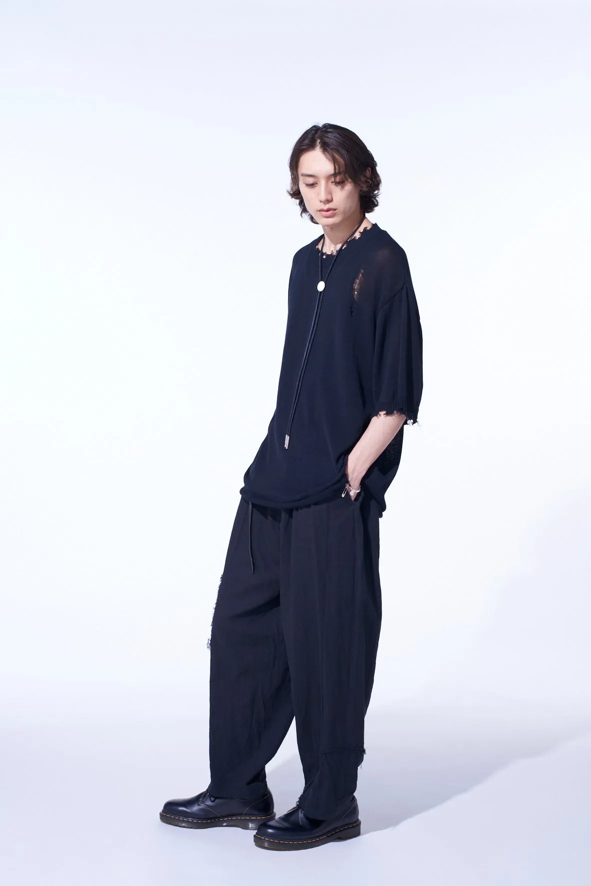 COMPACT TWIST 10G DAMAGED KNITTED PULLOVER