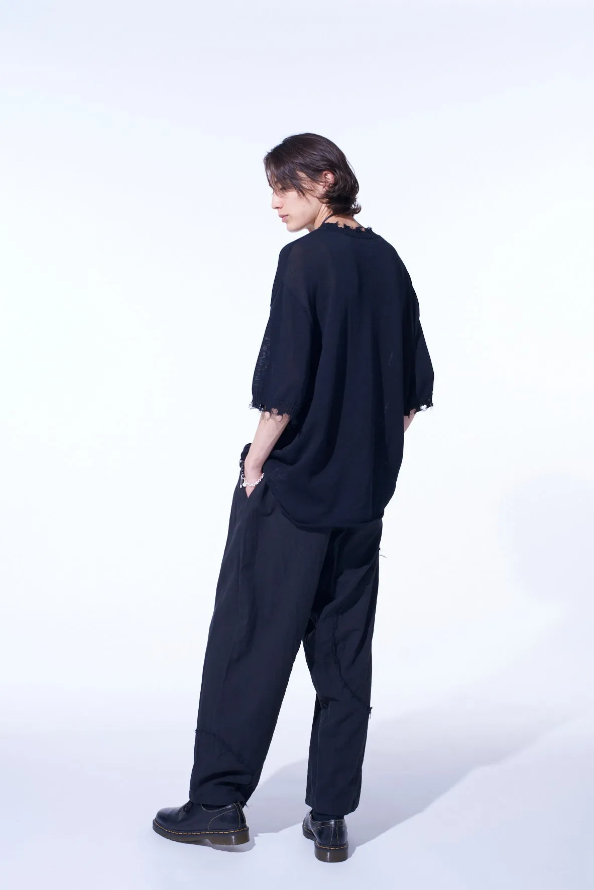 COMPACT TWIST 10G DAMAGED KNITTED PULLOVER