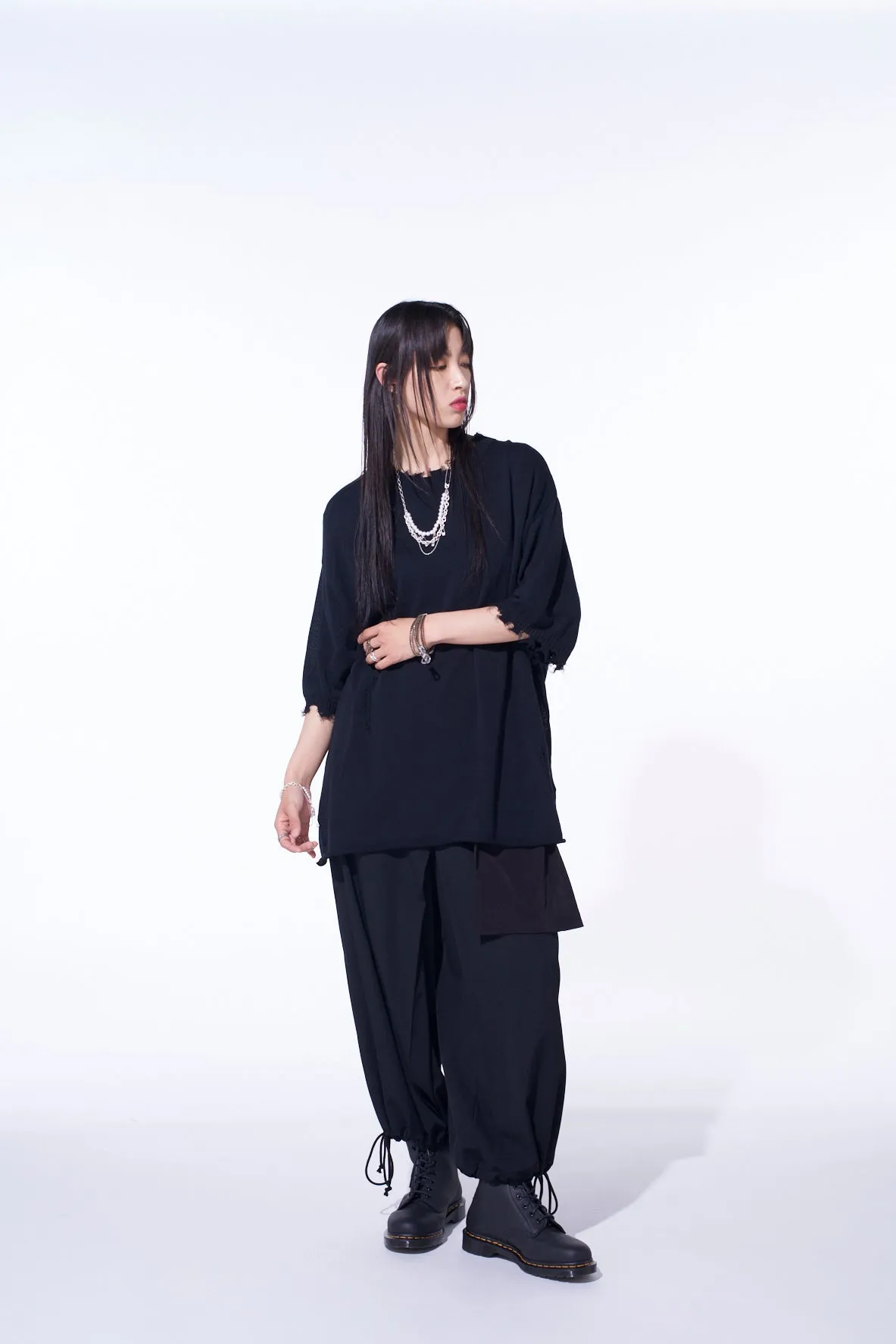 COMPACT TWIST 10G DAMAGED KNITTED PULLOVER