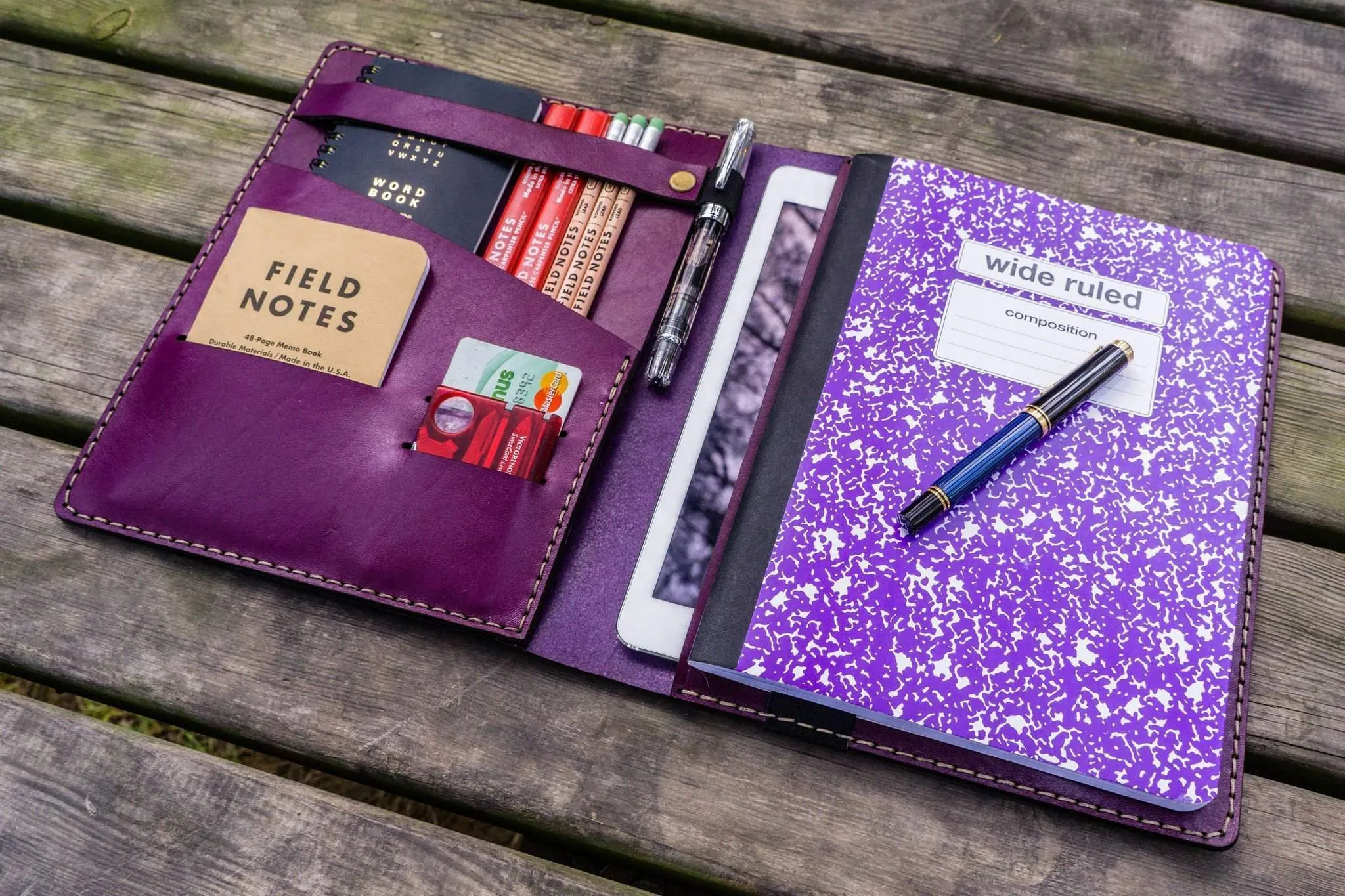 Composition Notebook Cover With iPad Air/Pro Pocket - Purple