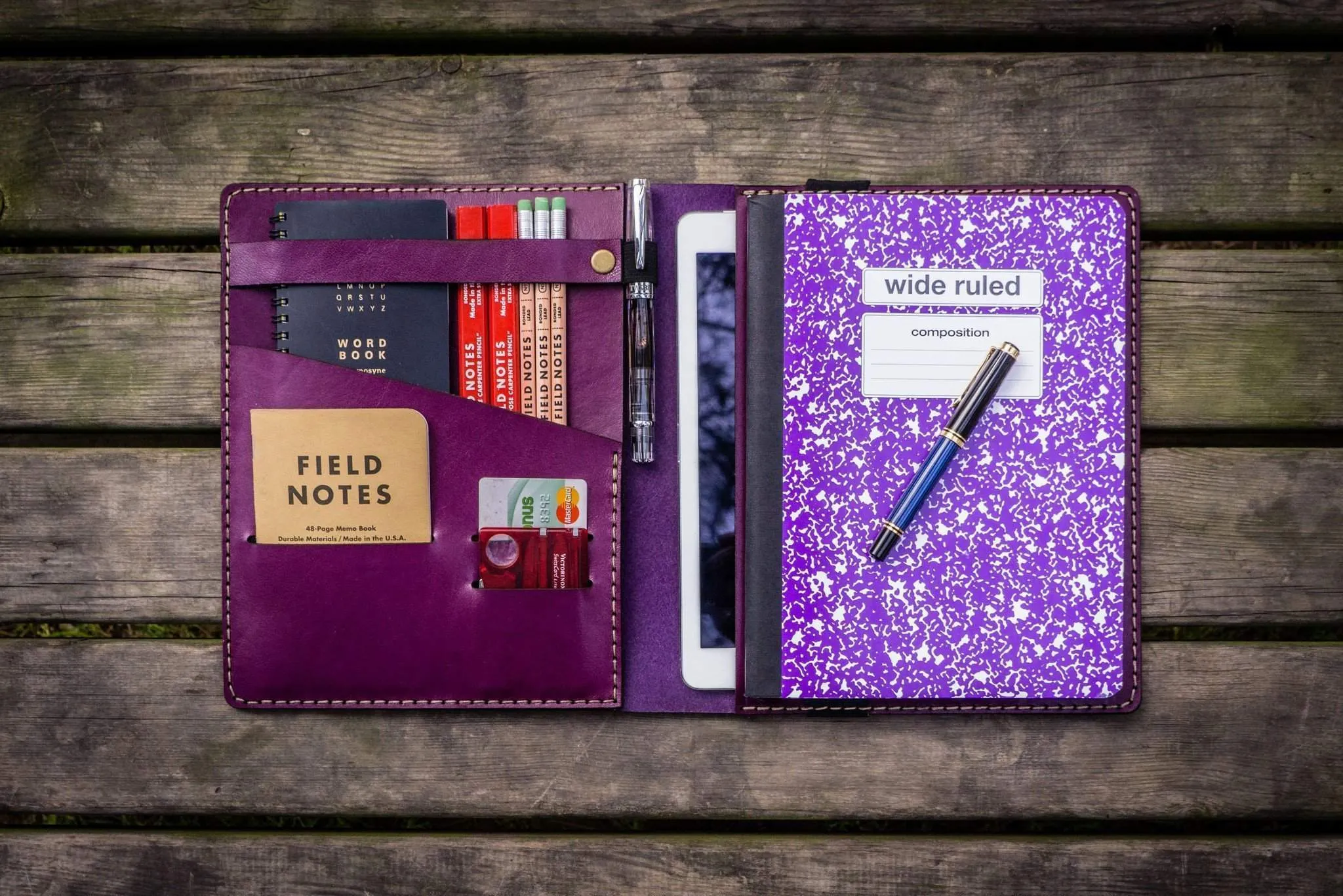 Composition Notebook Cover With iPad Air/Pro Pocket - Purple