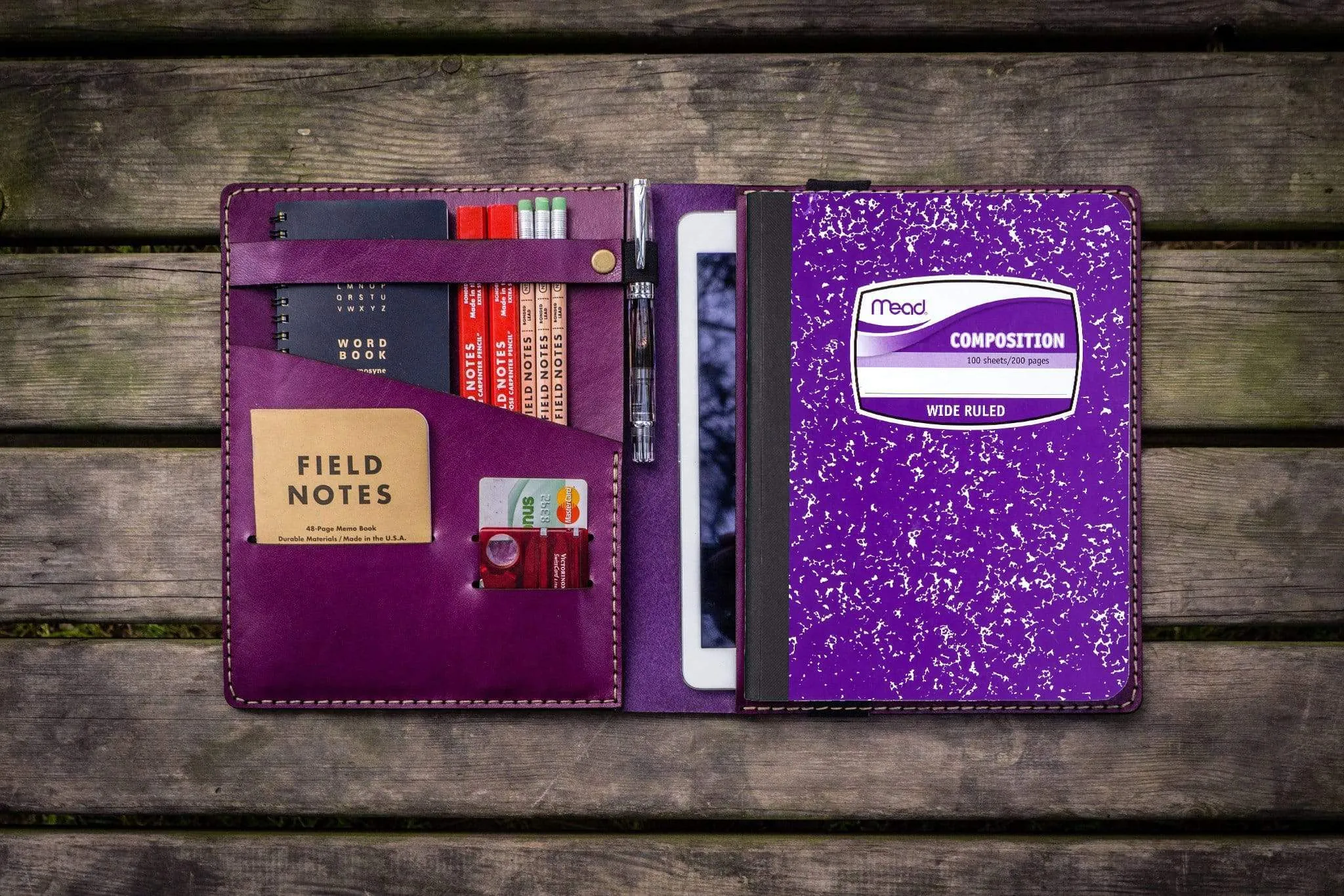 Composition Notebook Cover With iPad Air/Pro Pocket - Purple
