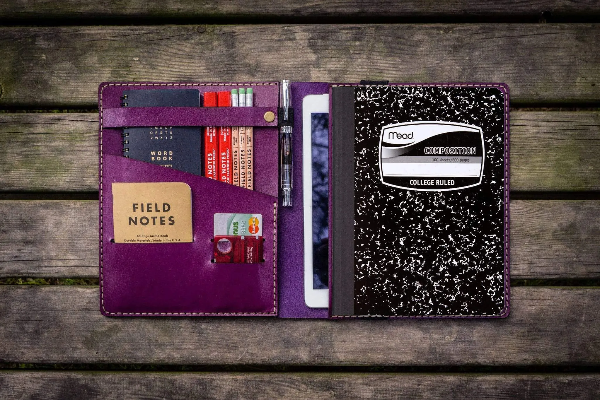 Composition Notebook Cover With iPad Air/Pro Pocket - Purple