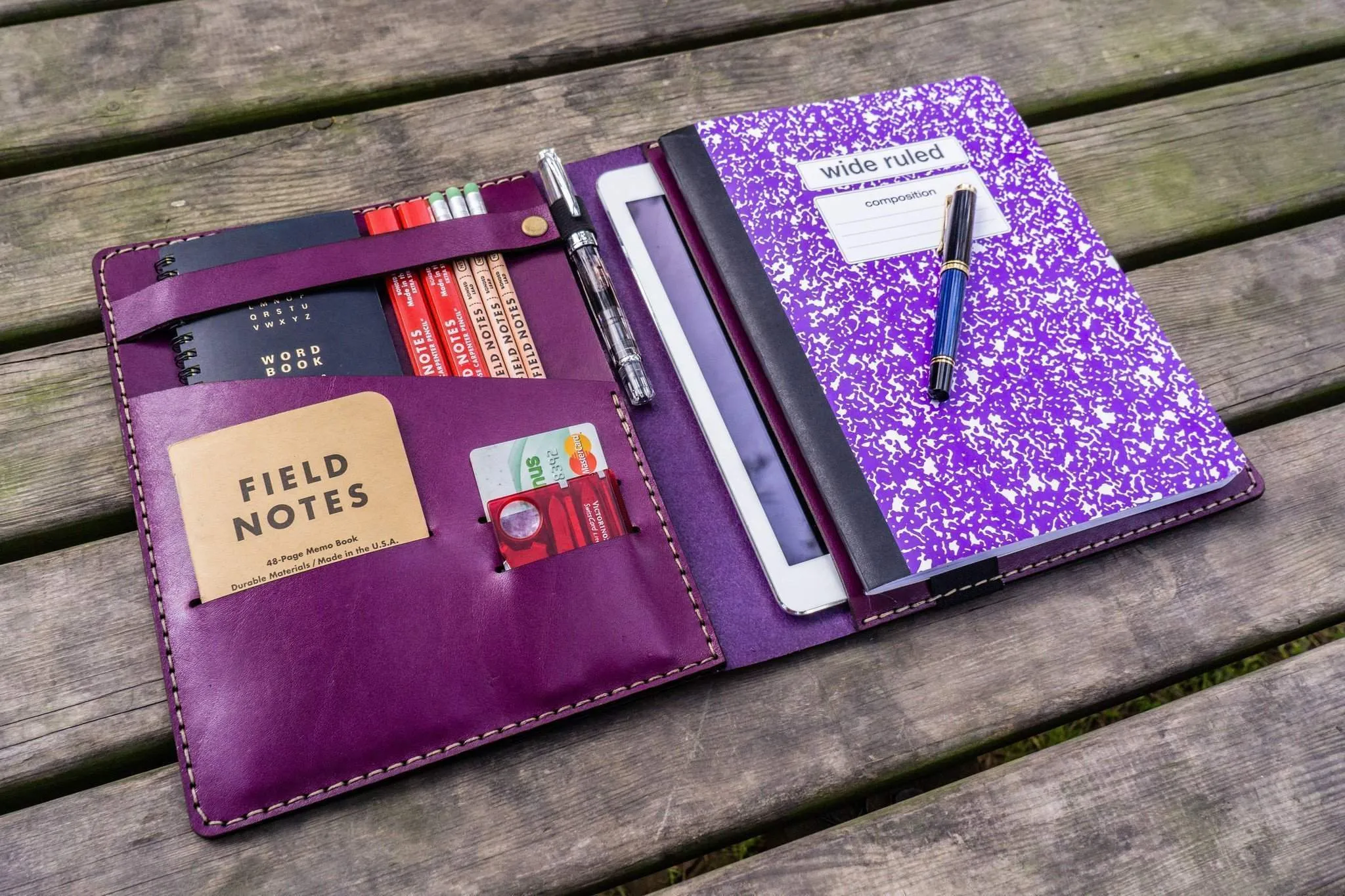 Composition Notebook Cover With iPad Air/Pro Pocket - Purple