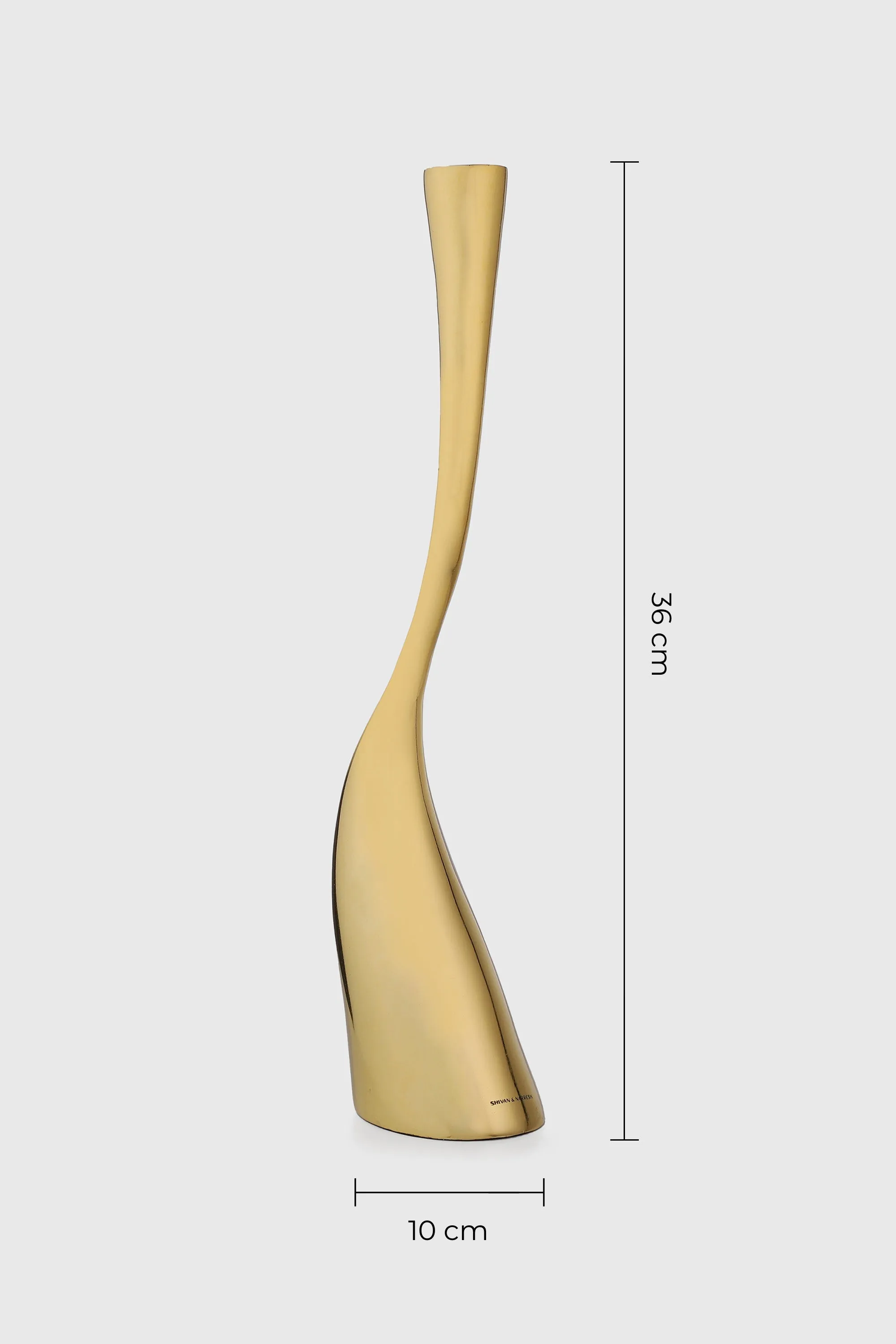 Gold Swirl Candle Holder - Short