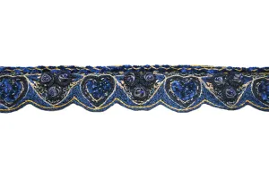 Hand-Beaded Flower Trim 1" - 1 Yard
