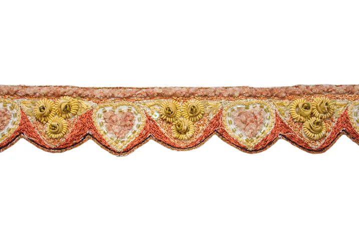 Hand-Beaded Flower Trim 1" - 1 Yard