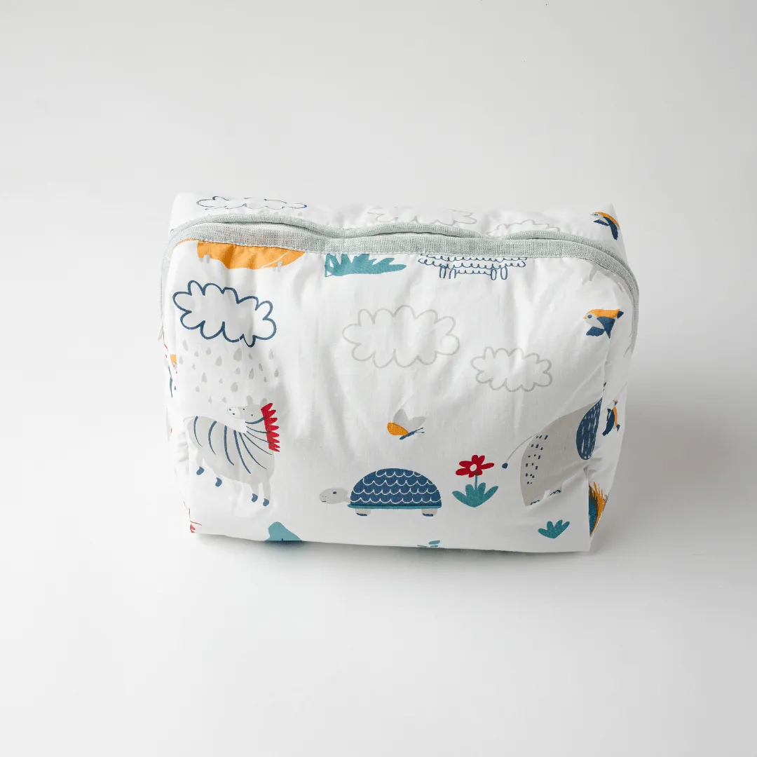 Happy Animal Tribe Diaper Bag (100% Cotton with diamond Quilting)