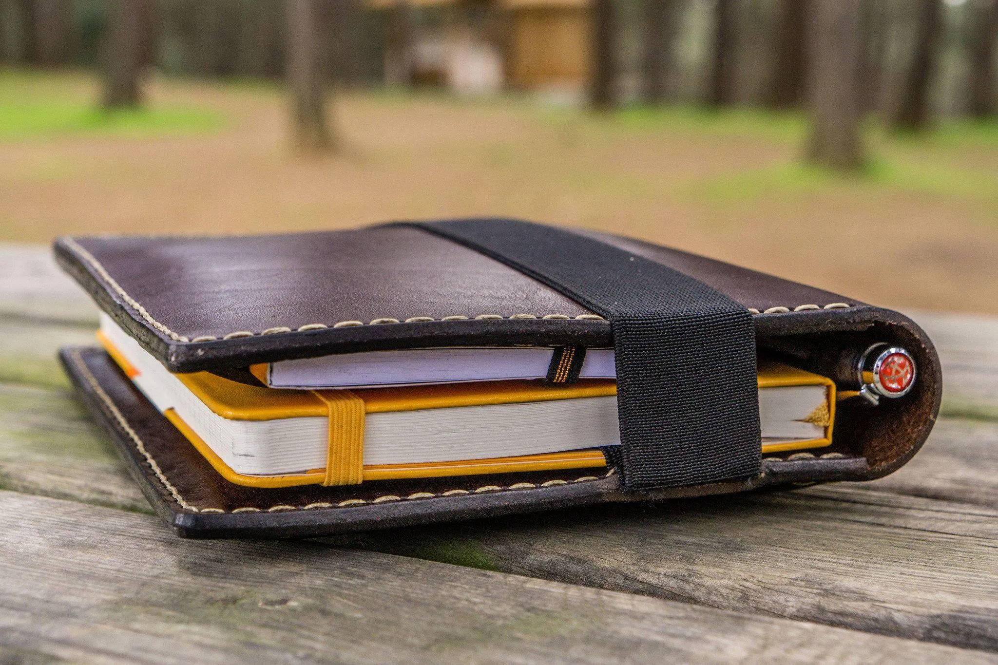 Leather Hobonichi Cousin A5 Planner Cover - Dark Brown