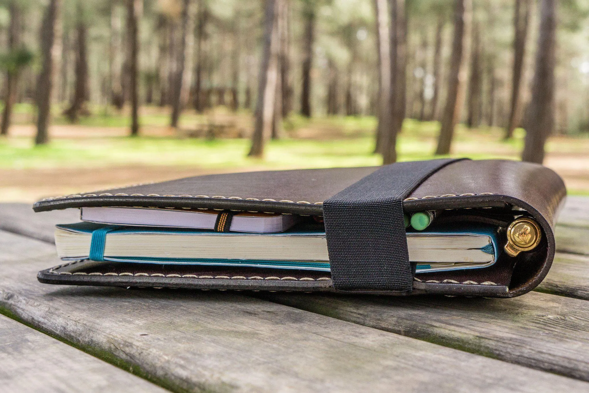 Leather Leuchtturm1917 B5 Notebook & iPad Air/Pro Cover - Dark Brown