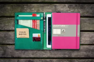 Leather Leuchtturm1917 B5 Notebook & iPad Air/Pro Cover - Green
