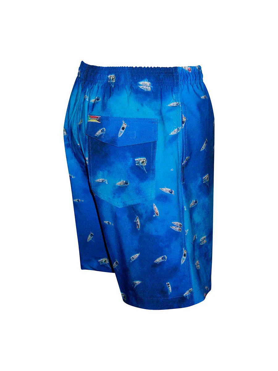Men's Print Swim Trunk - Boat Haven