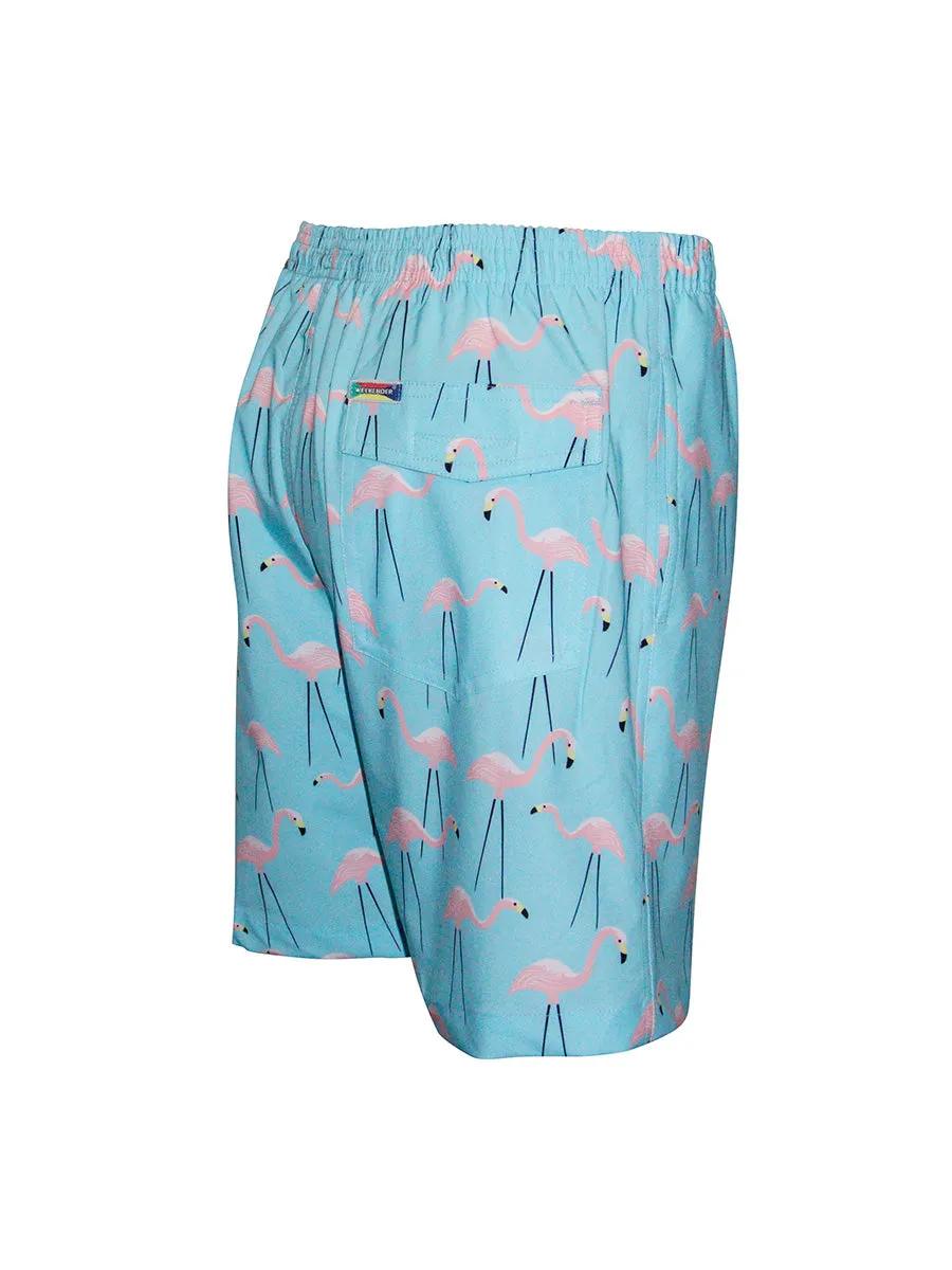 Men's Print Swim Trunk - Flamingo Hour
