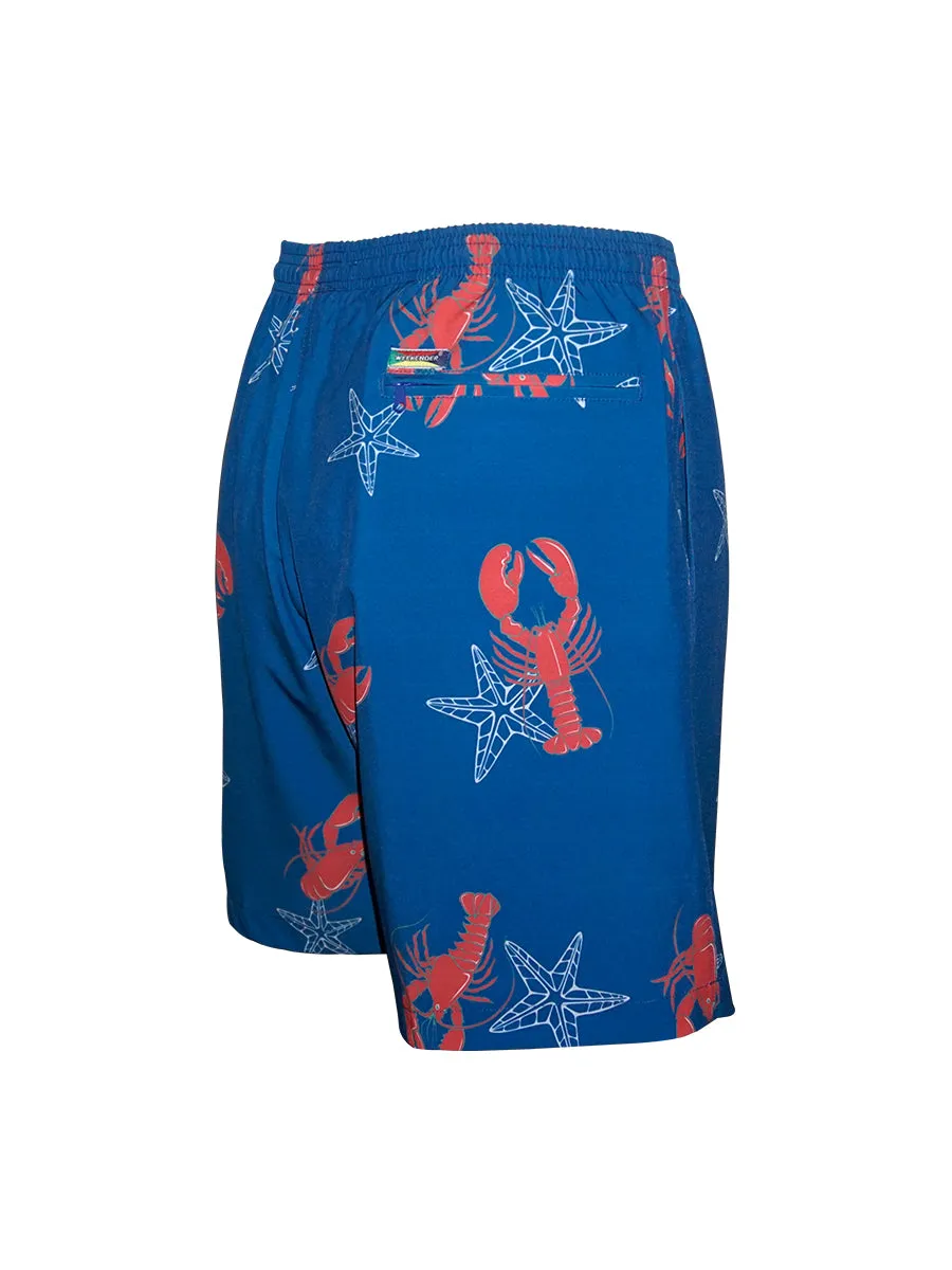 Men's Print Swim Trunk - Red Lobster