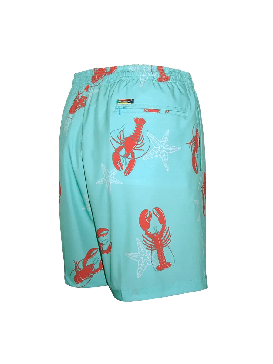 Men's Print Swim Trunk - Red Lobster