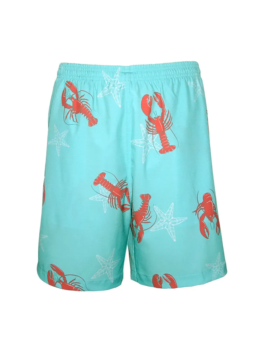Men's Print Swim Trunk - Red Lobster
