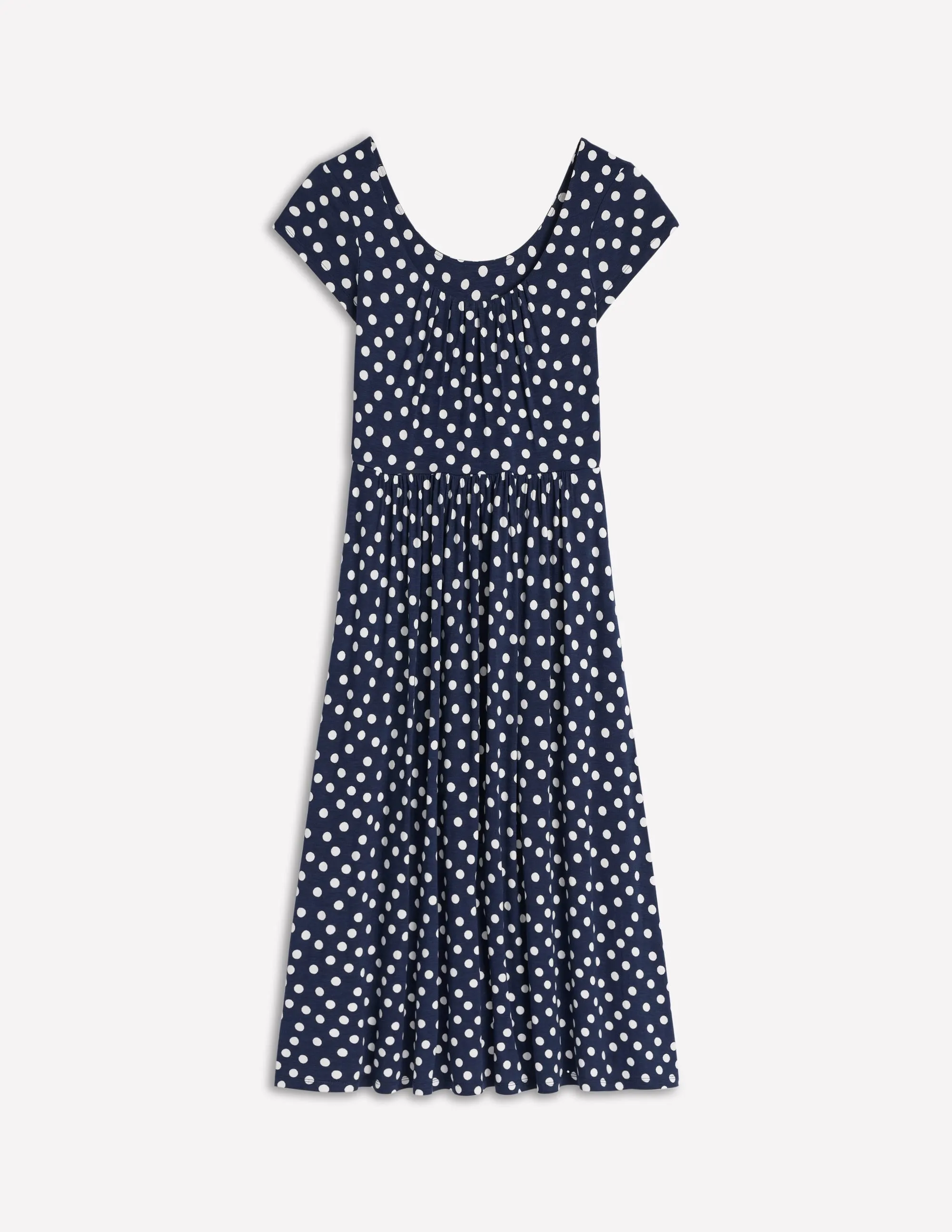 Samantha Scoop Jersey Dress-French Navy, Painted Dot