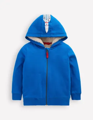 Shaggy-Lined Hoodie-Kingfisher Blue Rocket