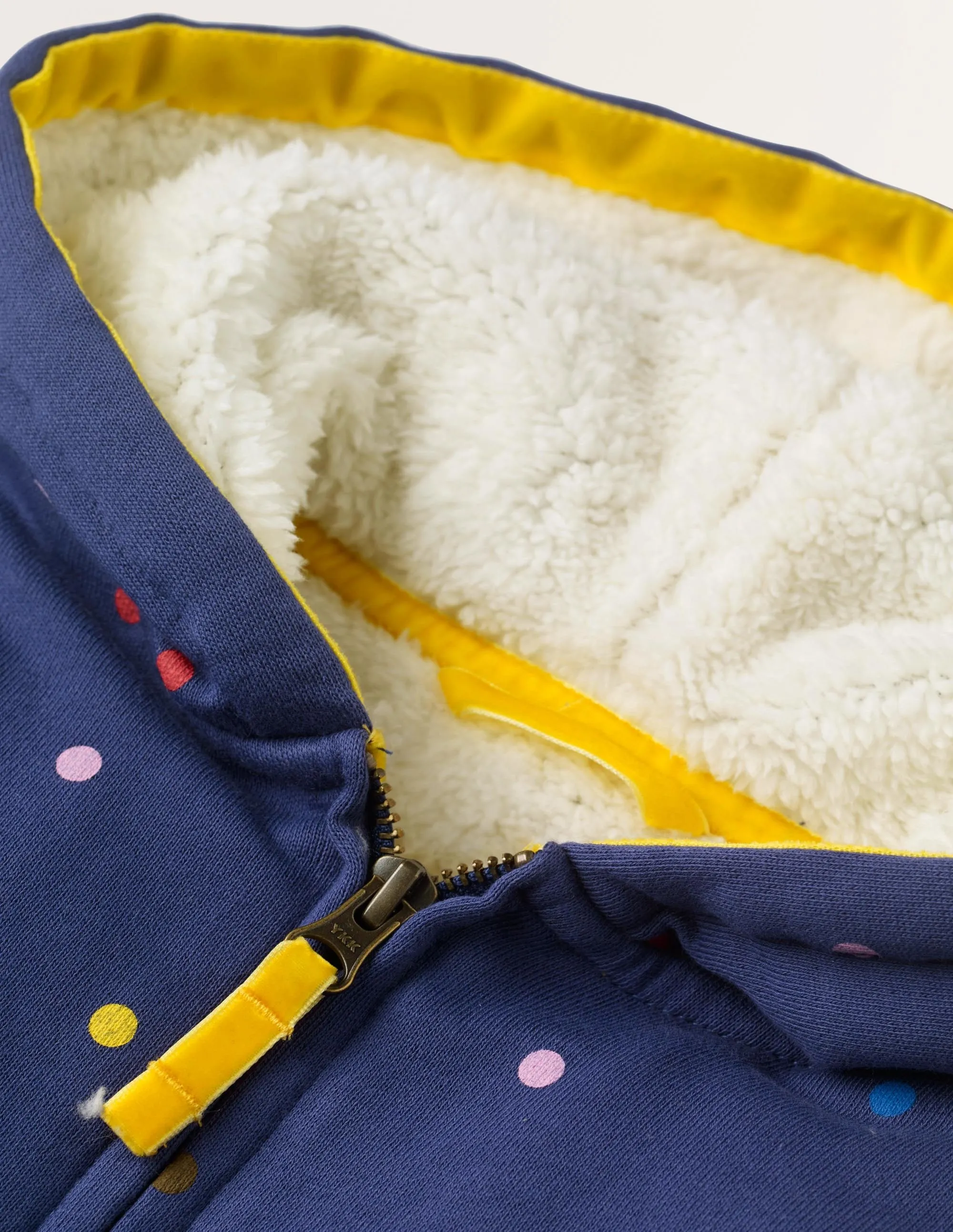 Shaggy-lined Hoodie-Starboard Blue Multi Spot