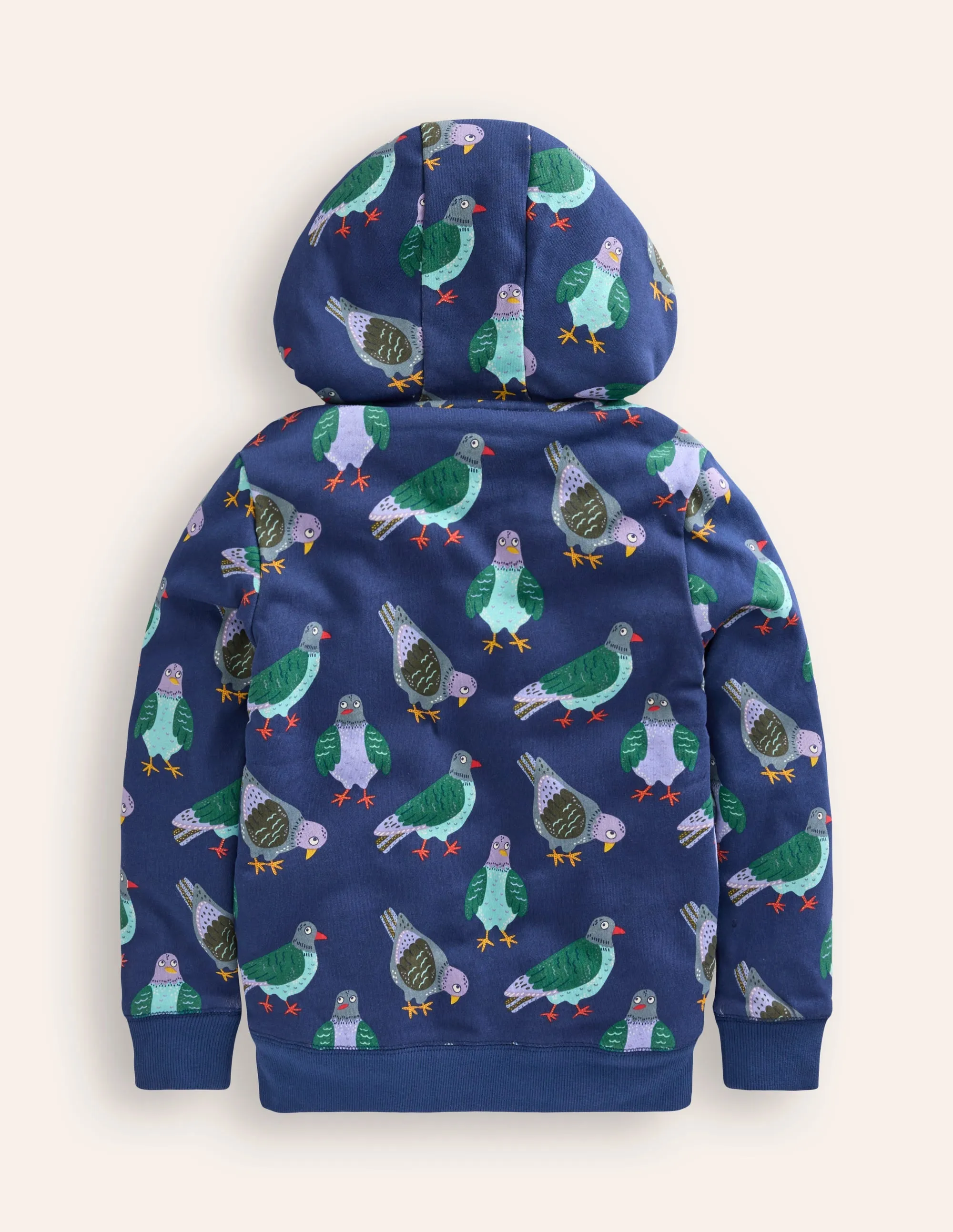 Shaggy-Lined Hoodie-Starboard Blue Pigeons