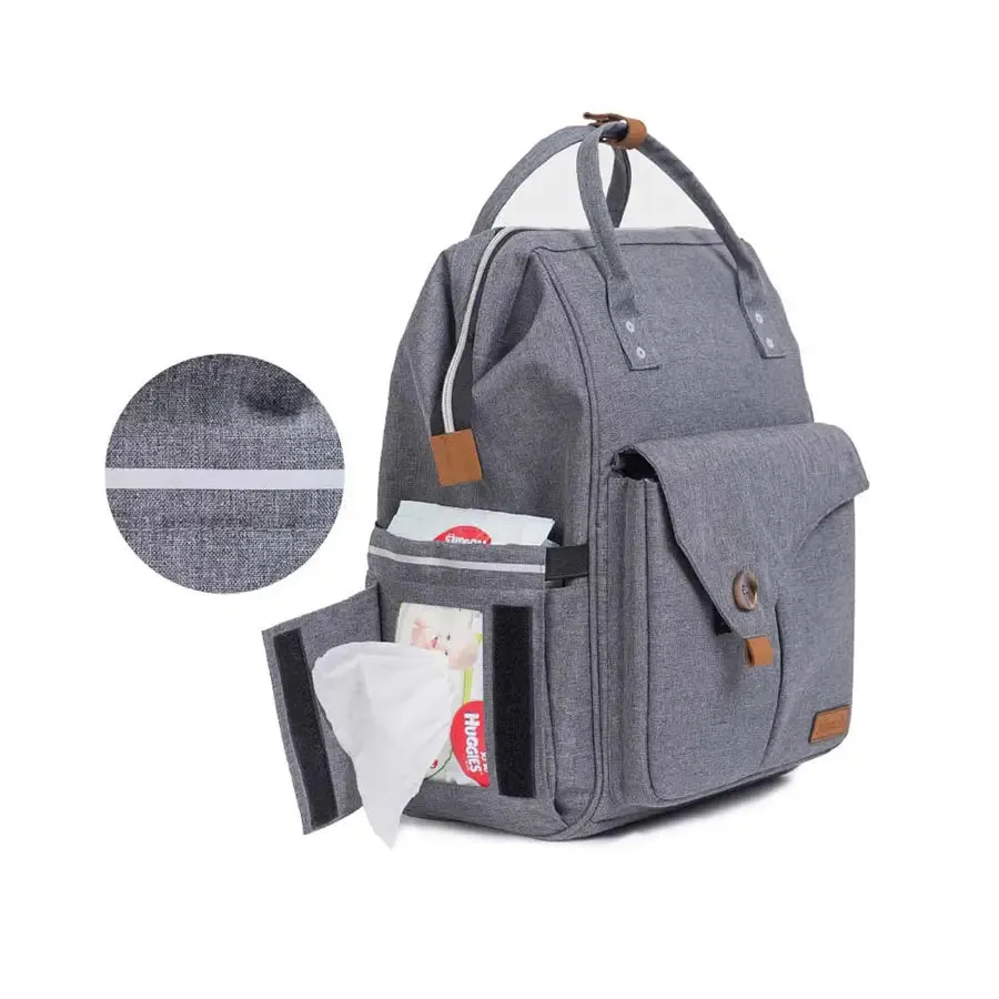 Teknum Grey Travel Lite Stroller   Alameda Diaper Backpack - Large - Grey with Hooks