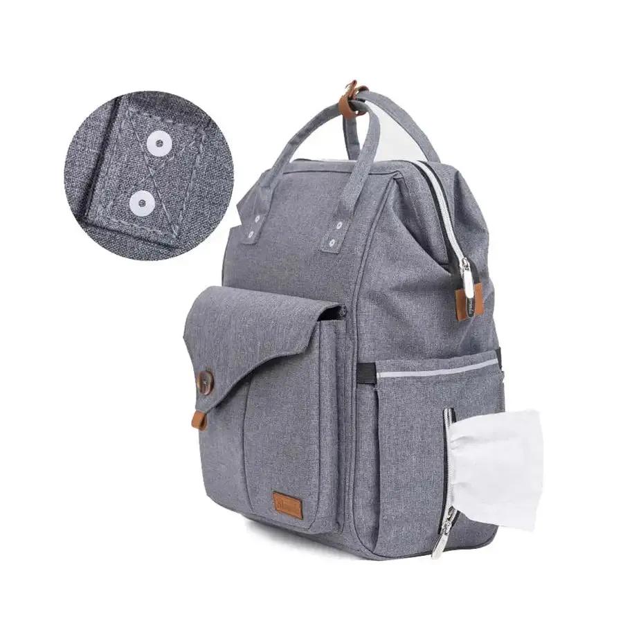 Teknum Grey Travel Lite Stroller   Alameda Diaper Backpack - Large - Grey with Hooks