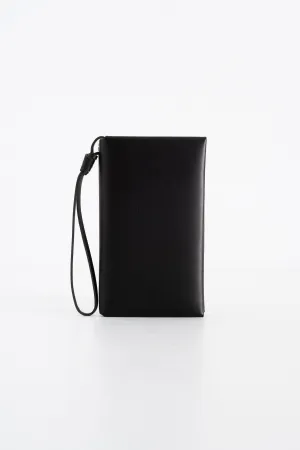 WOVEN PASSPORT WALLET - BLACK